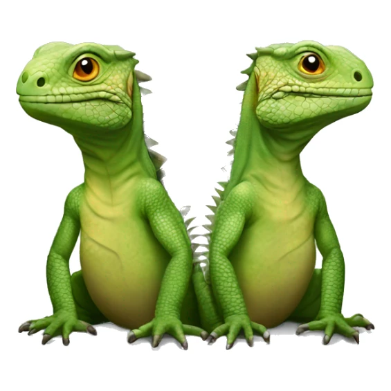 Casal de iguanas abraçadas uma atrás da outra  sticker