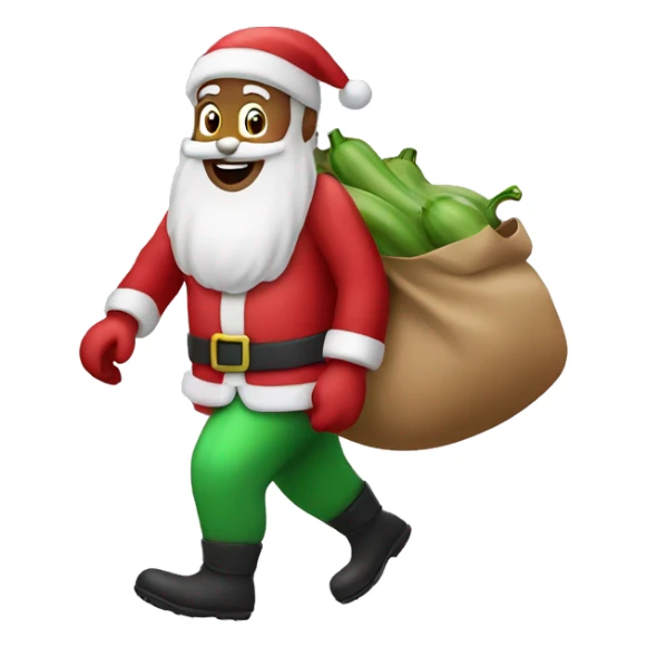 Santa carrying a bag of eggplants  sticker