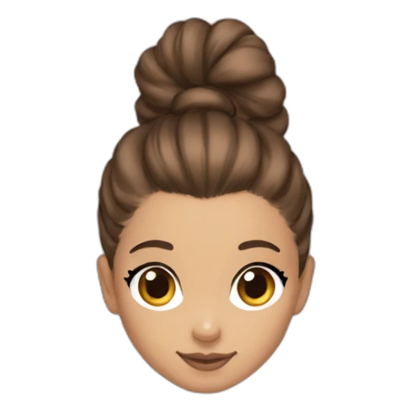 Ariana Grande with brown hair and a big ponytail sticker