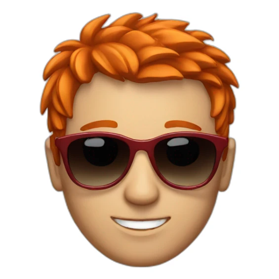 Man have red hair an wear a sun glasses  sticker