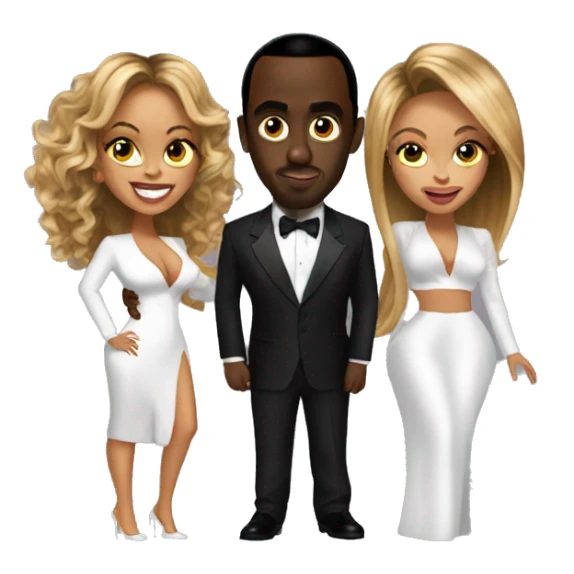 P diddy with beyonce and 2 baby oil sticker
