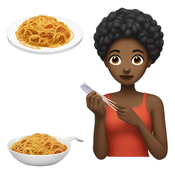 Black girl eating spaghetti  sticker