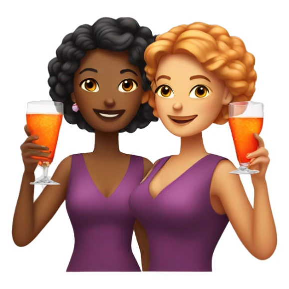 Three bright women drinking aperol spritz sticker