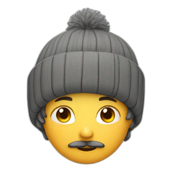 A boy with moustache and wearing chain in neck and a winter cap  sticker