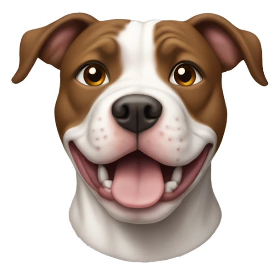 Pitt bull dog with white face and brown ears and nose  sticker
