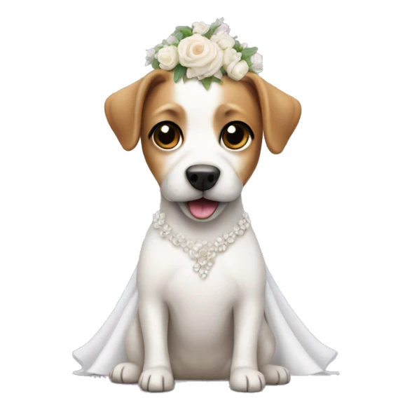 Cute dog in a wedding dress sticker