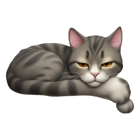 Cat sleeping on top of couch sticker