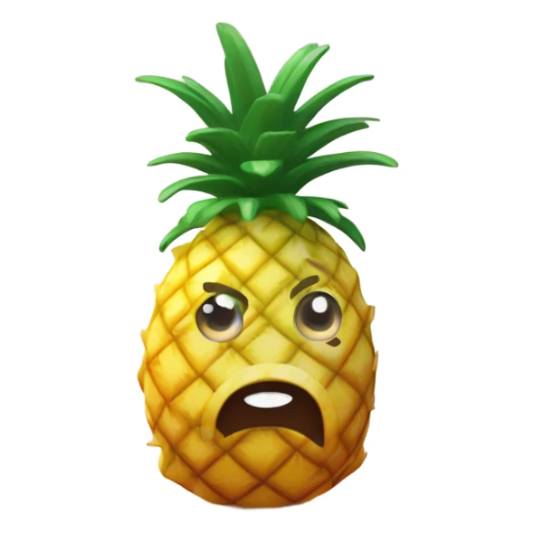 3D pineapple  👱‍♀️🍍 with big shiny eyes 👀 The pineapple cute embarrassed ☺️ sticker