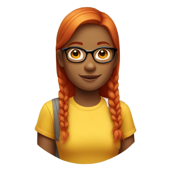 red-straight-haired-girl-glasses-yellow-shirt sticker
