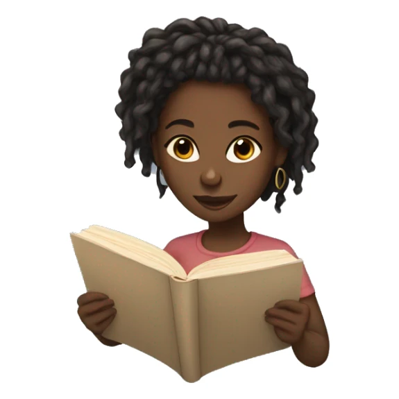 Black girl with locs reading  sticker