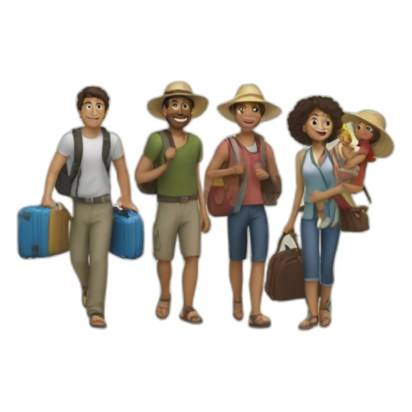 five people traveling in siciliy sticker