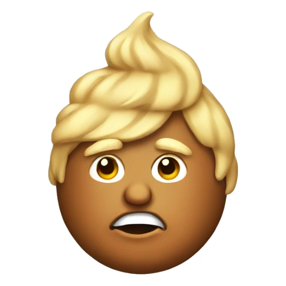 donald trump wearing a poop emoji sticker