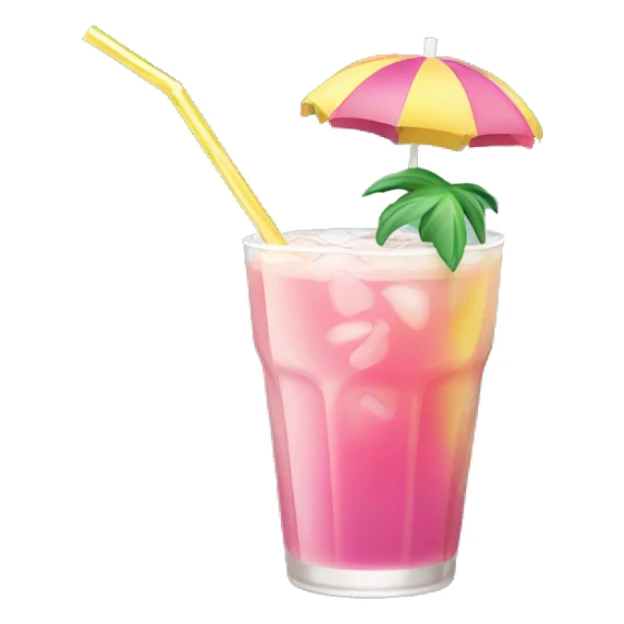 Super cute tropical drink with bendy straw sticker