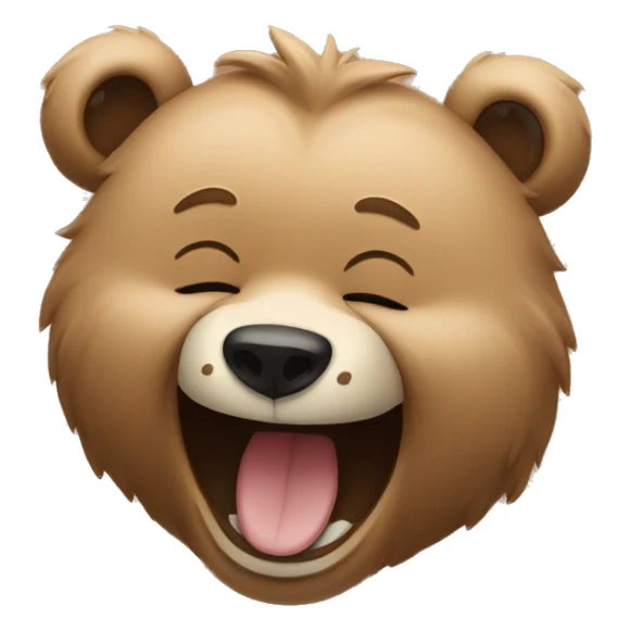 bear giggling with paw over mouth sticker