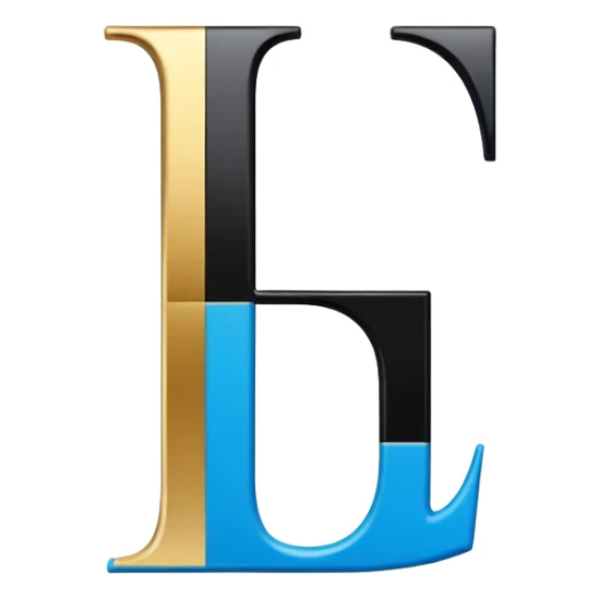 Bold Black-Blue-White-Gold Font Letter “I” sticker