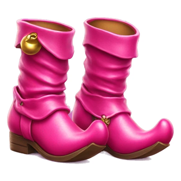 Realistic isolated hot pink elf boots with bells. sticker
