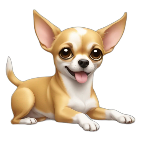 chihuahua hold in paw a huge stone sticker