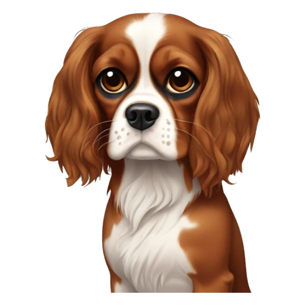 Cavalier King Charles spaniel and brunette girl with scars and eyes sticker