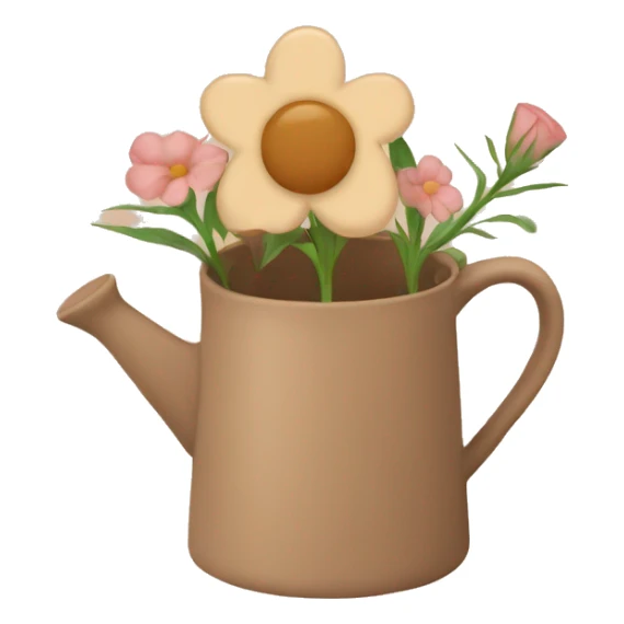 there is a pot in pastel brown colors and a flower in it sticker