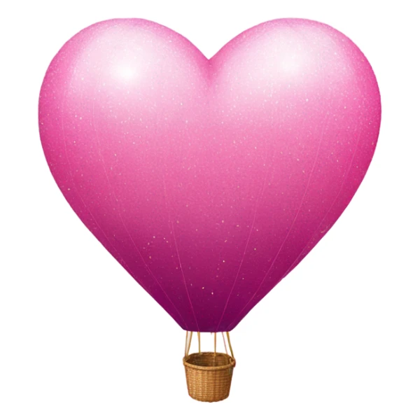 Pink Ombre Heart-Shaped air balloon with glitter  sticker