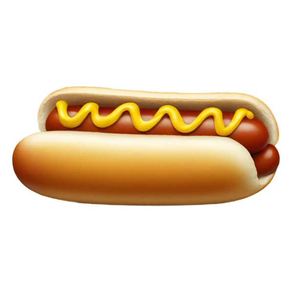 Hotdog with legs and a face sticker