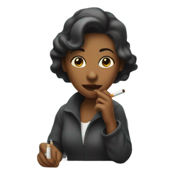 Women smoking a cigarette out of the window  sticker