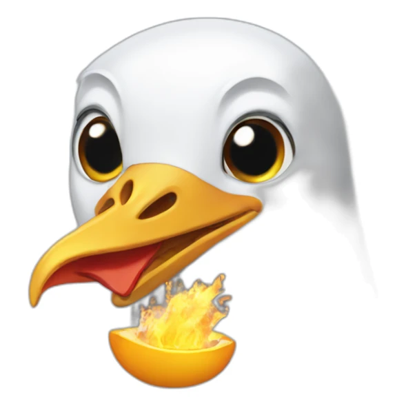 sea-gull eat French fire sticker
