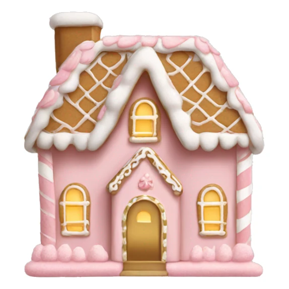 light pink and gold and white gingerbread house sticker