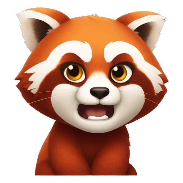 Red panda clenches his fist and is angry sticker
