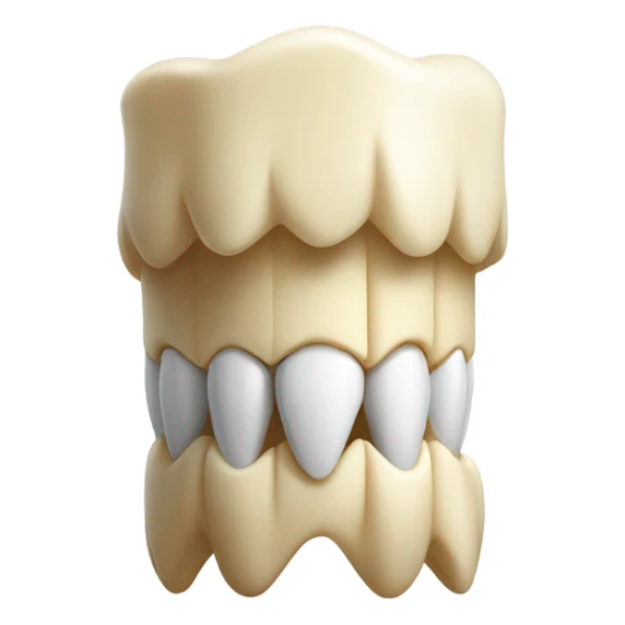 A pillar made out of teeth with a wider top and bottom sticker