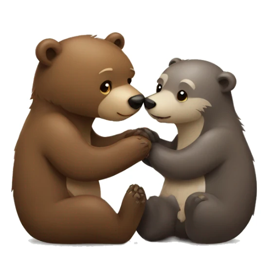 bear and otter in love sticker