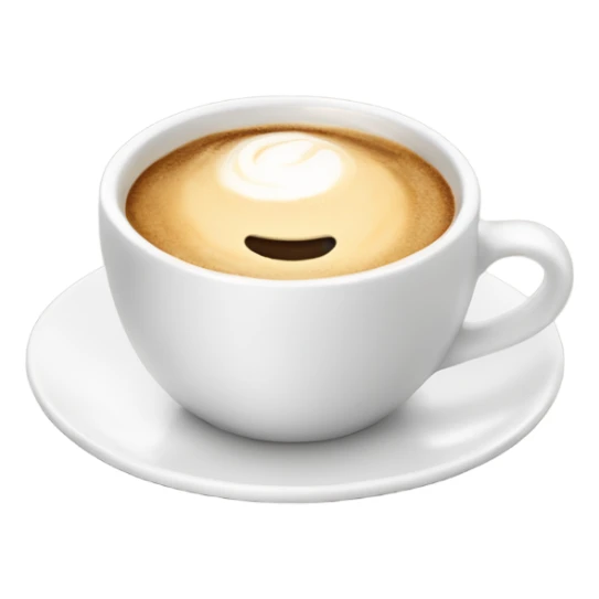 Cappucino in white cup with plate  sticker