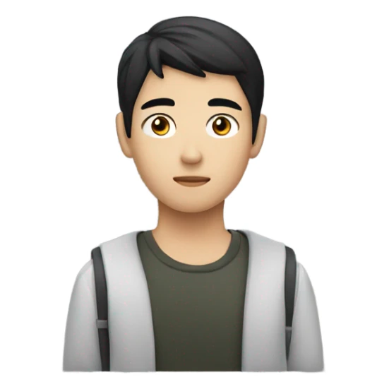 programmer, student, asian, black hair, black eyes, male sticker