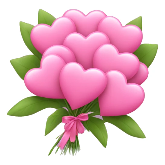 Bouquet of pink hearts sticker