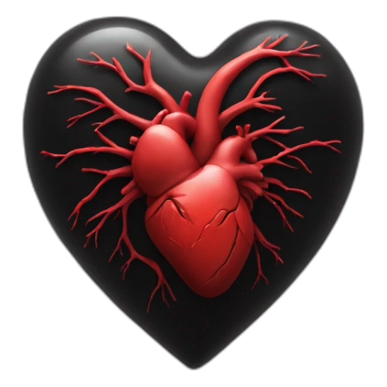 black red real Heart sticker