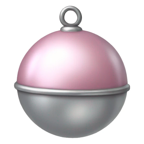 Realistic pastel pink And silver metallic globe sleigh bell. sticker