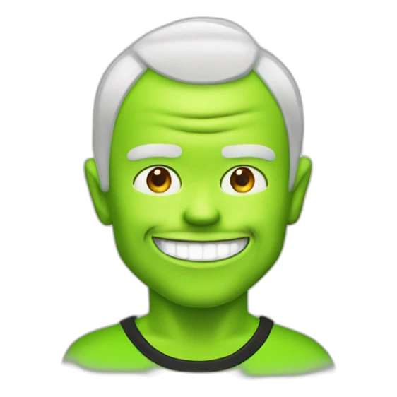 Michael “Flea” Balzary face, with neon green short hair, smiling with gap in front teeth, bass player for Red Hot Chili Peppers sticker