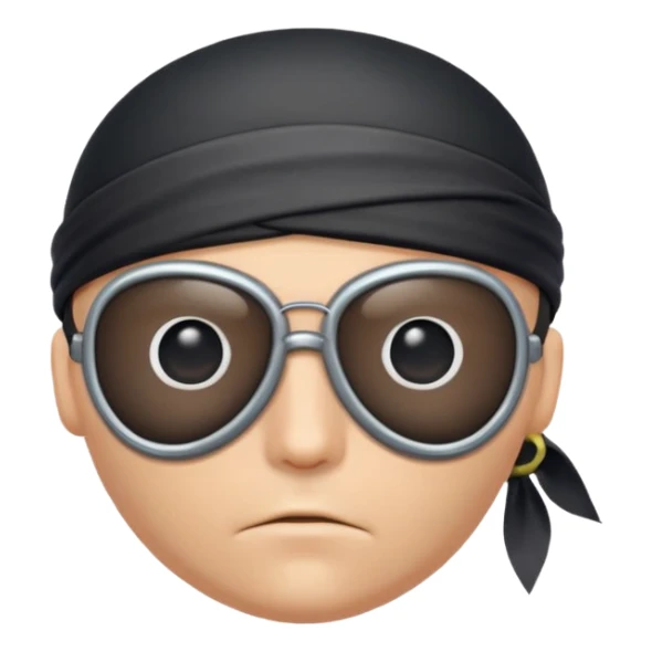 pirate eyepatch object icon, black eyepatch with strap, 3D cartoon, mobile game icon style, centered, clean background, no text, no watermark
 sticker