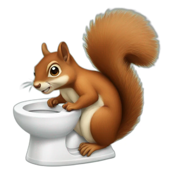 the squirrel is sitting on the toilet sticker