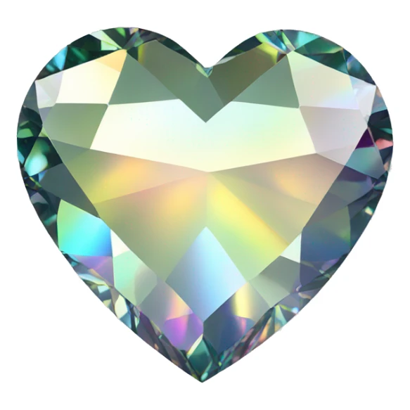 Heart shaped 56-carat iridescent diamond sticker