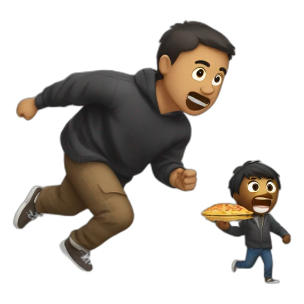 crazy black poor kacper pirog steals food from his father whos chasing him sticker