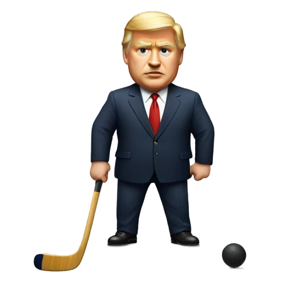 Fat president playing field hockey sticker