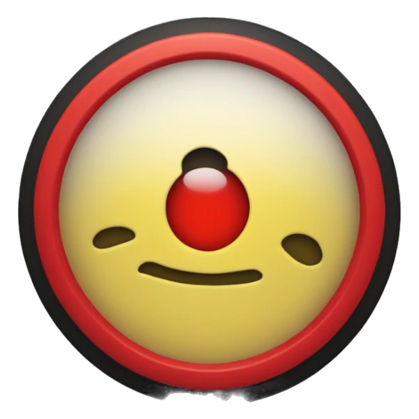 A wavy black and red rectangle with a medium sized yellow circle in the middle sticker