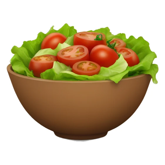 Salad with tomatoes and lettuce in a brown bowl  sticker