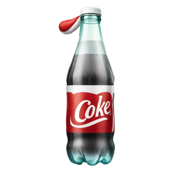 Diet coke bottle wearing a santa hat sticker