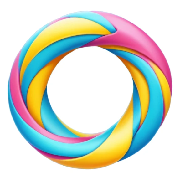 colorful mobius strip, vibrant, playful sticker