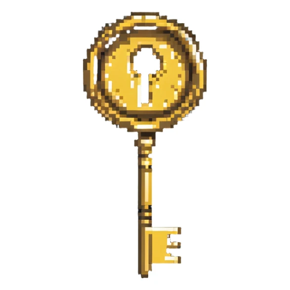 Elite member access key with aura effect and special markings sticker