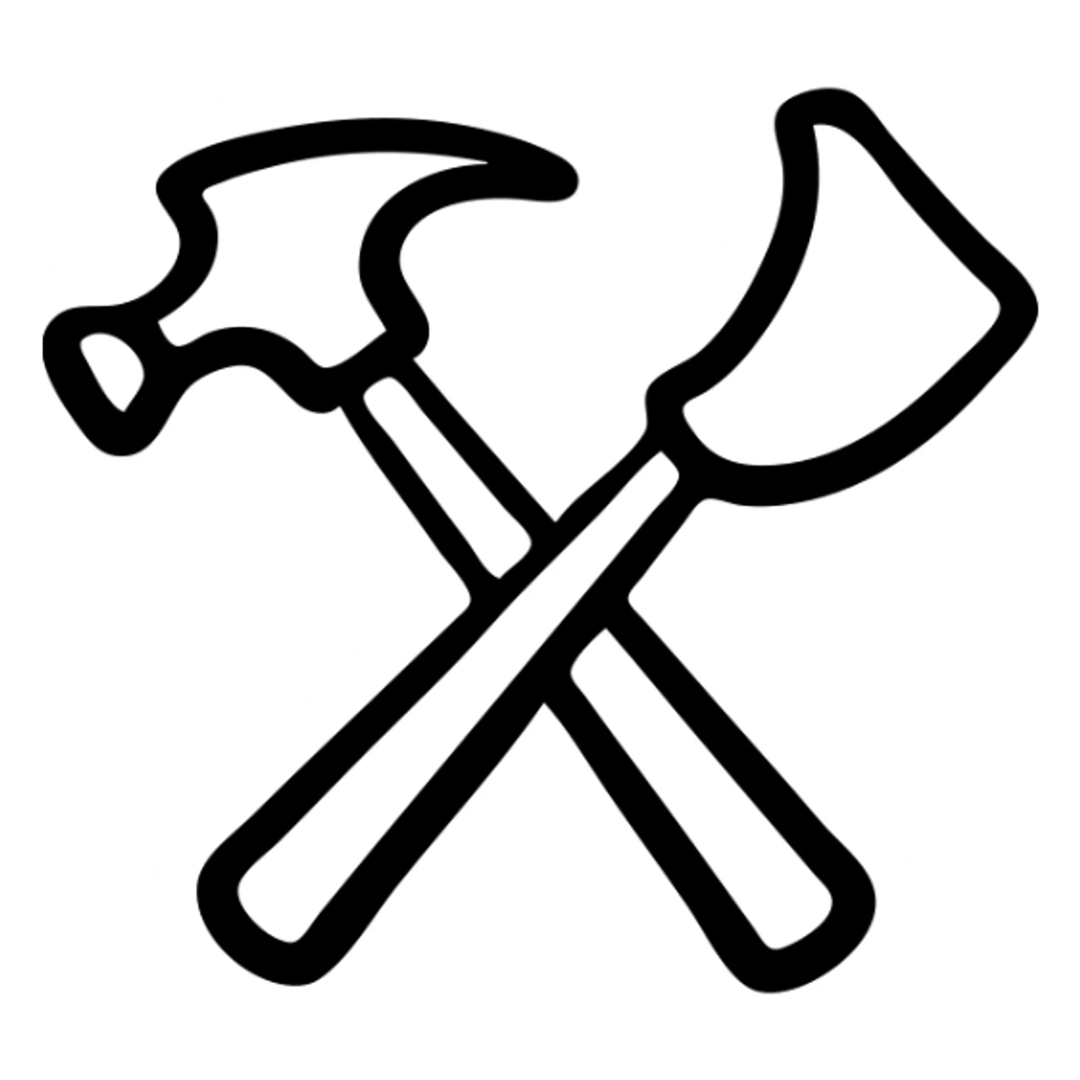 A hammer and sickle tool symbol with the hammer and sickle crossed sticker