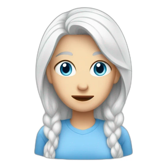 Mother worried blue-eyes white-hair middled-aged White techy sticker