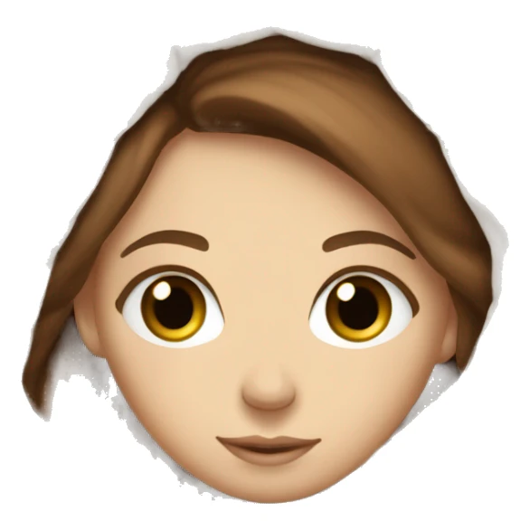 White girl with brown hair cozy with a blanket sticker